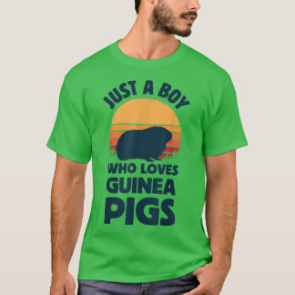 Guinea Pig Just A Boy Who Loves Rodents Retro Vint T-Shirt