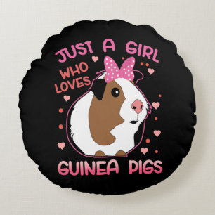 Guinea Pig Just a Girl Who Loves Guinea Pigs Round Cushion