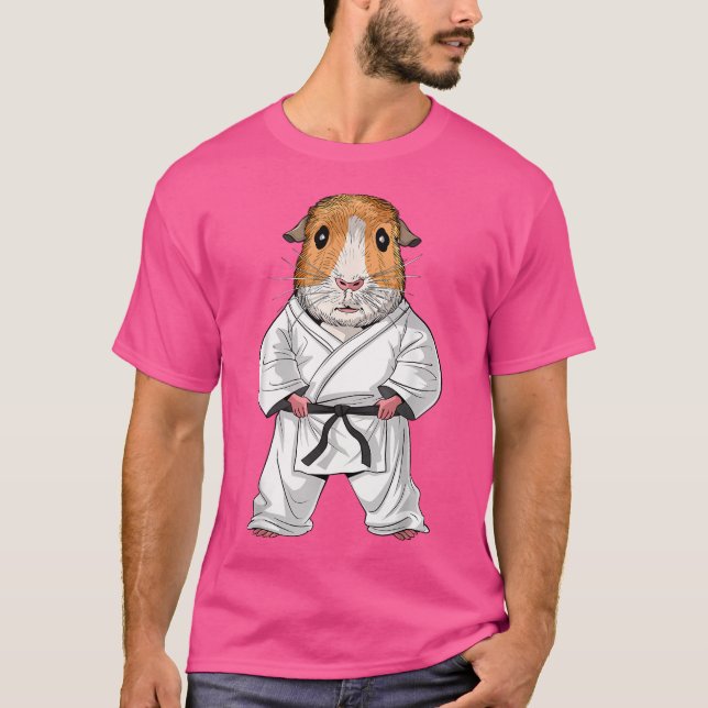 Guinea Pig Karate Ninja Jiu-Jitsu Taekwondo Martia T-Shirt (Front)