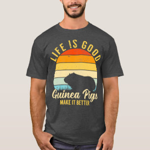 Guinea Pig Life Is Better Vintage Retro Pet Rodent T-Shirt