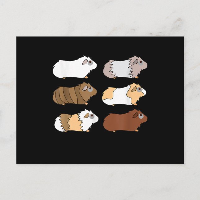 Guinea Pig | Love Guinea Pig Wheek Wheek Feed Me Postcard (Front)