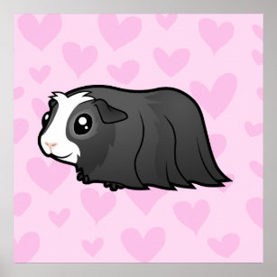 Guinea Pig Love (long hair) Poster