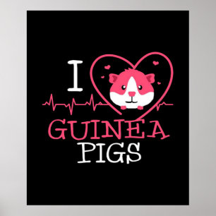 Guinea Pig Love Rodent   Heartbeat Guinea Pig Poster