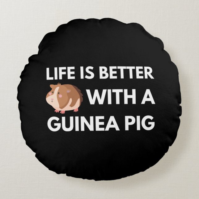 Guinea Pig Lover Round Cushion (Front)