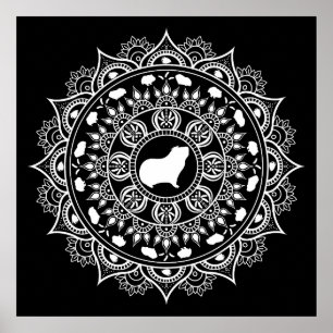 Guinea Pig Mandala Art Poster