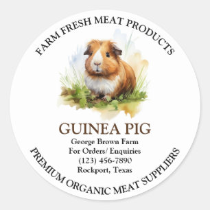 Guinea Pig Meat Farming Label Sticker