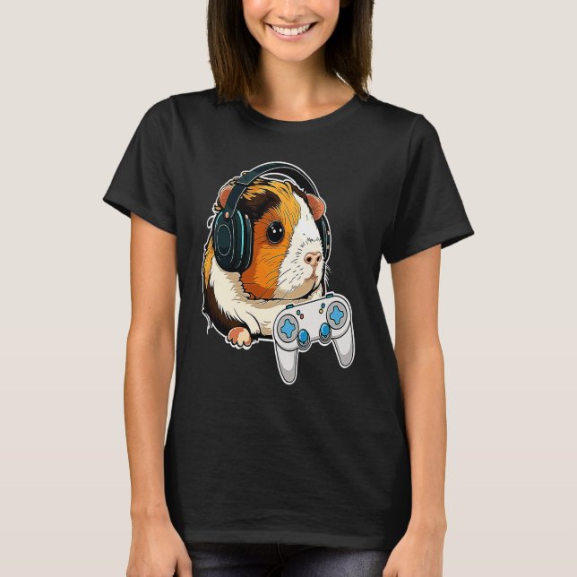 Guinea Pig Mom Dad  Piggy  Chew Cage  7 T-Shirt (Front)