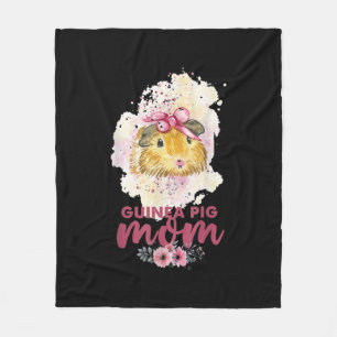 Guinea Pig Mum Floral Mors Day And Christmas Gift Fleece Blanket