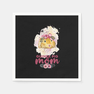 Guinea Pig Mum Floral Mors Day And Christmas Gift Napkin