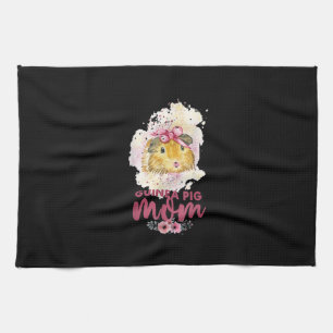 Guinea Pig Mum Floral Mors Day And Christmas Gift Tea Towel
