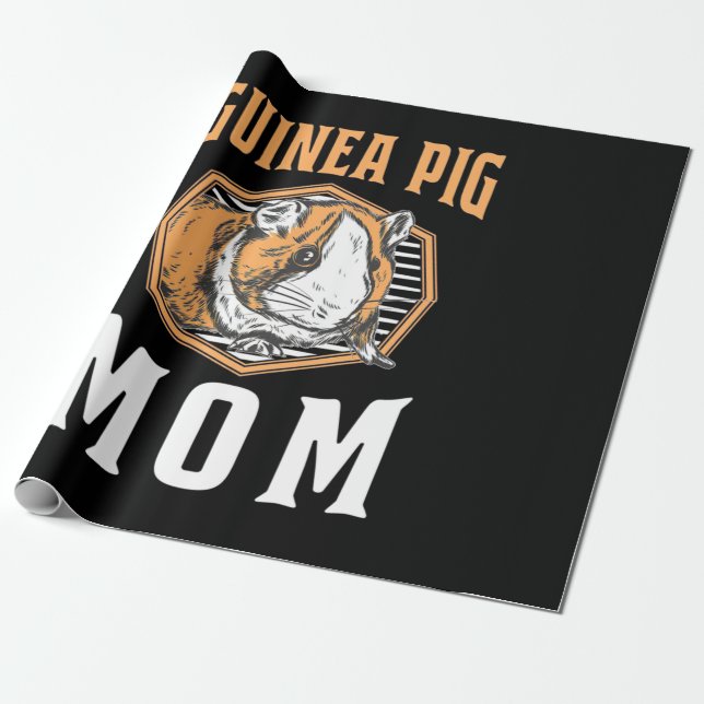 Guinea Pig Mummy Wrapping Paper (Unrolled)