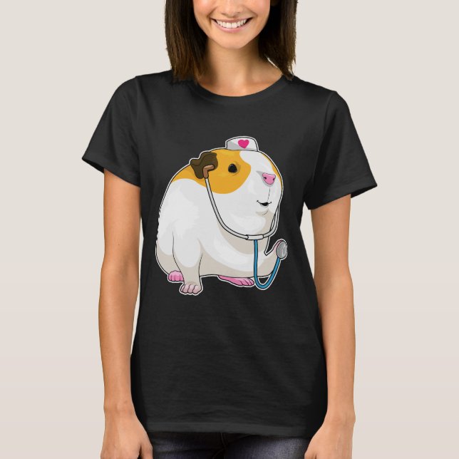Guinea pig Nurse Stethoscopes T-Shirt (Front)