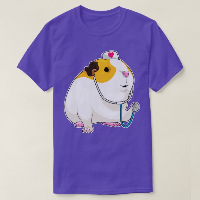 Guinea pig Nurse Stethoscopes T-Shirt (Design Front)