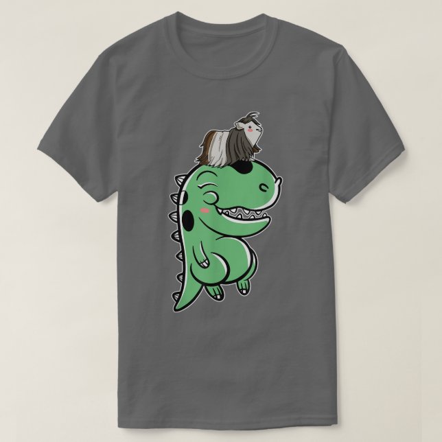 Guinea Pig On Dinosaur  Guinea Pig  T-Shirt (Design Front)