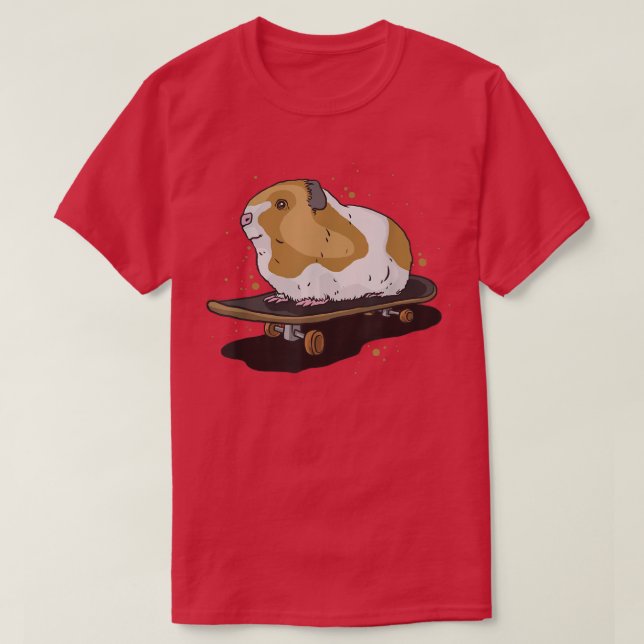 Guinea pig on skateboard skateboarding  T-Shirt (Design Front)