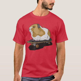 Guinea pig on skateboard skateboarding T-Shirt