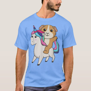 Guinea Pig On Unicorn Rainbow Cute Guinea Pig T-Sh T-Shirt