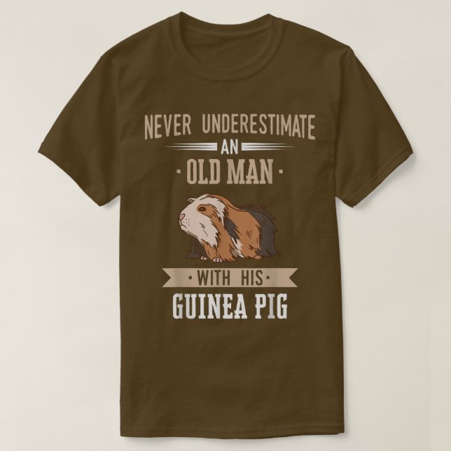 Guinea Pig Pet Peruvian Sheba old man  T-Shirt (Design Front)