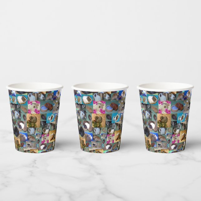 Guinea Pig Photo Collage,  Paper Cups (Multi)