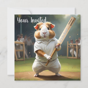 Guinea Pig Playing Cricket,  Invitation