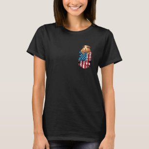 Guinea Pig Pocket 4th of July American Flag Patri T-Shirt