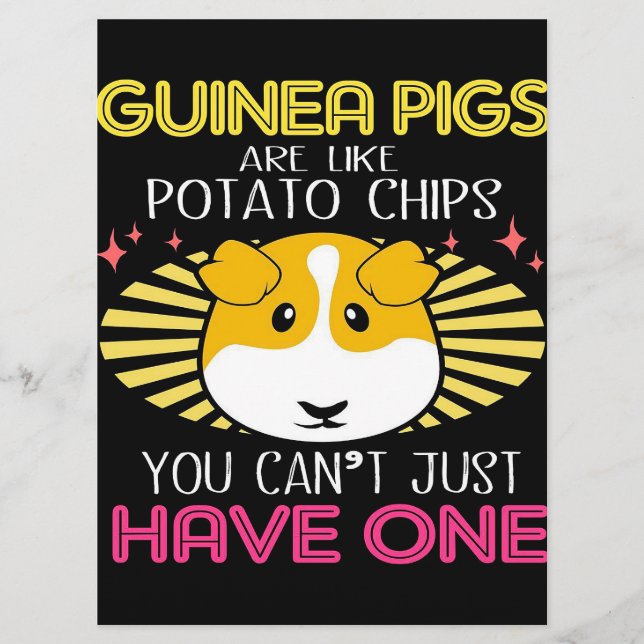 Guinea Pig Potato Chip Funny Pet Owner Gift Ideas Menu (Front)