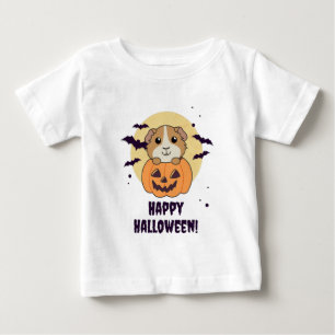 Guinea Pig Pumpkin Sweet Animals Happy Halloween Baby T-Shirt