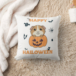 Guinea Pig Pumpkin Sweet Animals Happy Halloween Cushion