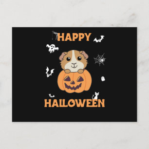 Guinea Pig Pumpkin Sweet Animals Happy Halloween Postcard