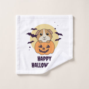 Guinea Pig Pumpkin Sweet Animals Happy Halloween Wash Cloth
