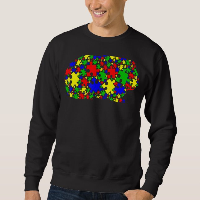 Guinea Pig Puzzle Animals  Autism Awareness Sweatshirt (Front)