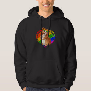 Guinea Pig Rainbow Heart Animal   Gay Pride Lgbt Hoodie