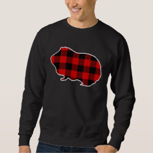 Guinea Pig Red Buffalo Plaid Cavy Matching PJ Fami Sweatshirt