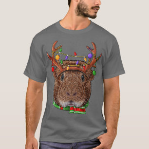 Guinea Pig Reindeer Antlers Cute Christmas Animal T-Shirt