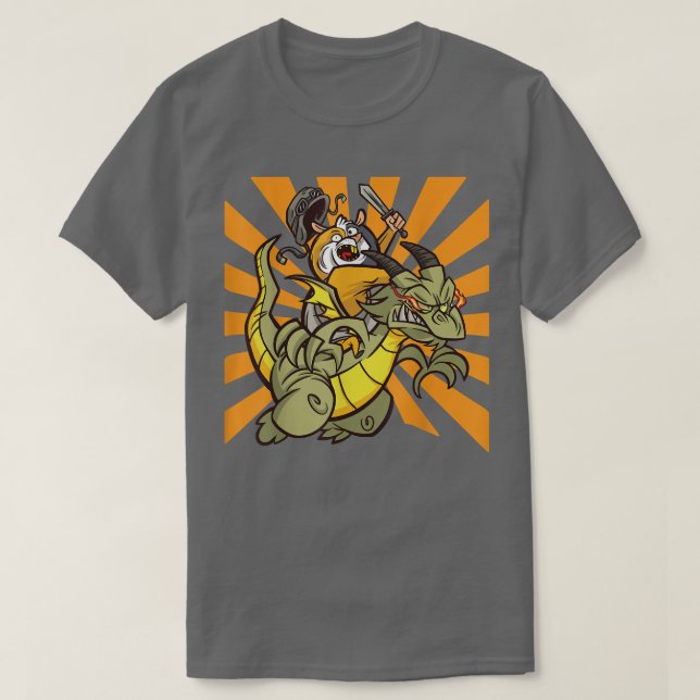 Guinea Pig riding Dragon  T-Shirt (Design Front)