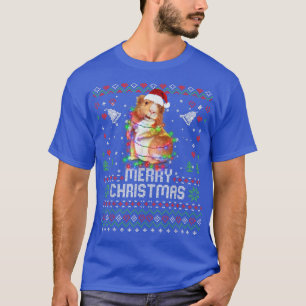 Guinea Pig Santa Hat Animal Christmas Tree Lights T-Shirt