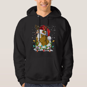 Guinea Pig Santa Hat Christmas Lights Family Match Hoodie