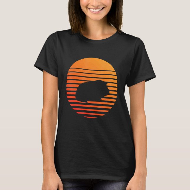 Guinea Pig Shadow Silhouette In Front Of A Sun T-Shirt (Front)