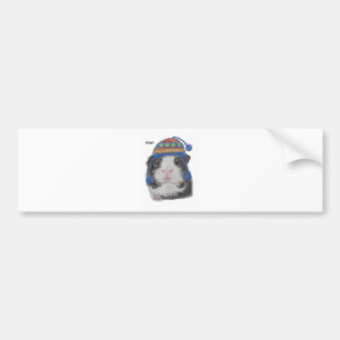 GUINEA PIG SHERPA HAT BUMPER STICKER