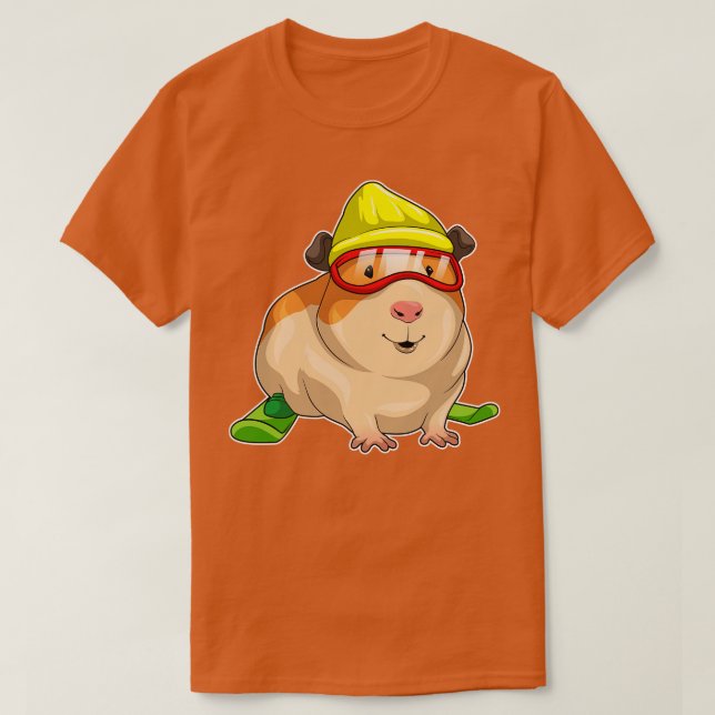 Guinea pig Skier Ski T-Shirt (Design Front)