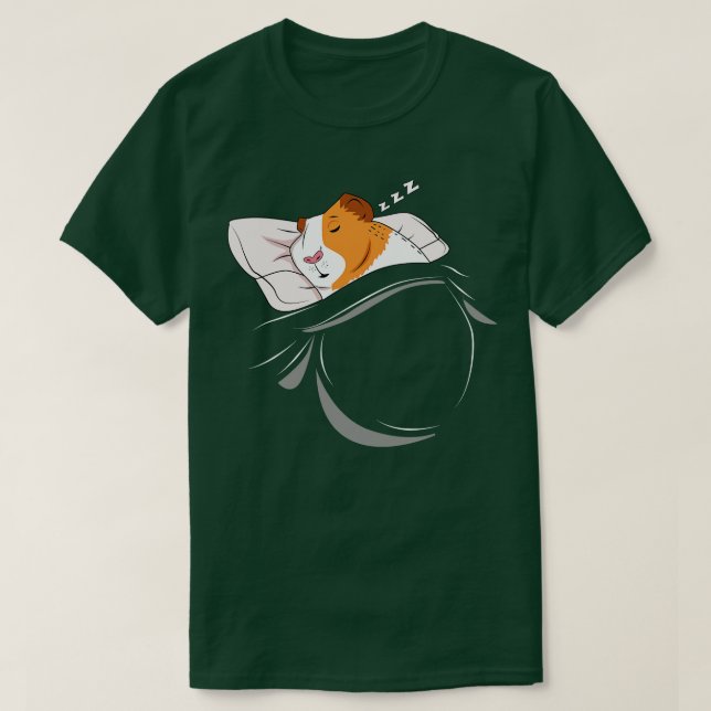 Guinea Pig Sleeping Animal Nap Napping Slumber T-Shirt (Design Front)