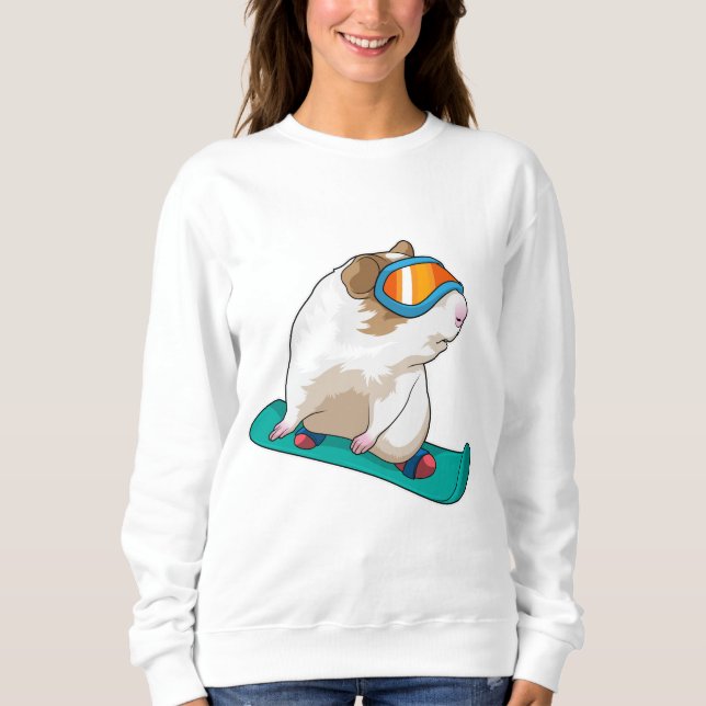 Guinea pig Snowboarder Snowboard Sweatshirt (Front)