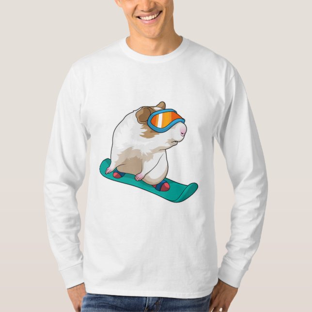 Guinea pig Snowboarder Snowboard T-Shirt (Front)