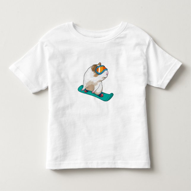 Guinea pig Snowboarder Snowboard Toddler T-Shirt (Front)