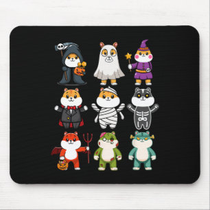 Guinea Pig Spooky Ghost Horror Pumpkin Guinea Pig Mouse Pad