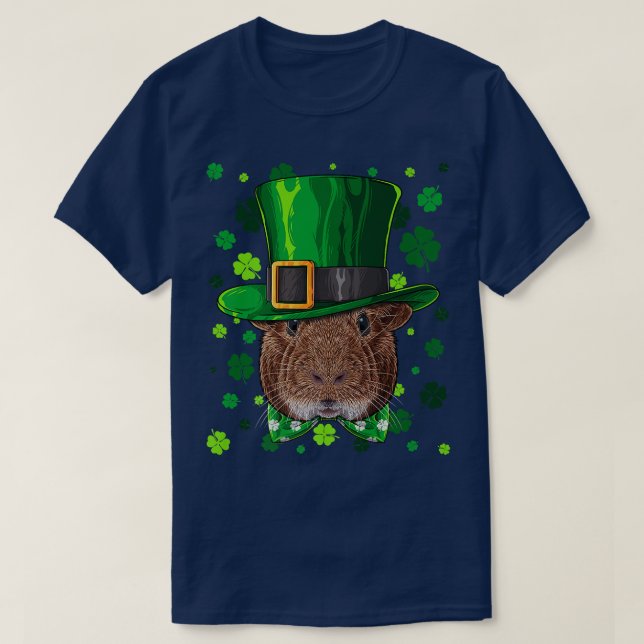 Guinea Pig St Patricks Day Animal Leprechaun Hat S T-Shirt (Design Front)