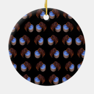 Guinea Pig Standing Drinking Pattern, Ceramic Tree Decoration