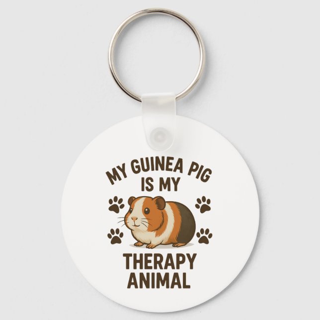 Guinea Pig Therapy Animal Keychain (Front)