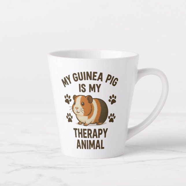 Guinea Pig Therapy Latte Mug (Right)
