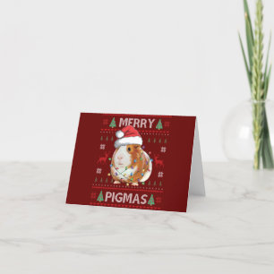 Guinea Pig Ugly Christmas Sweater Merry Pigmas Thank You Card